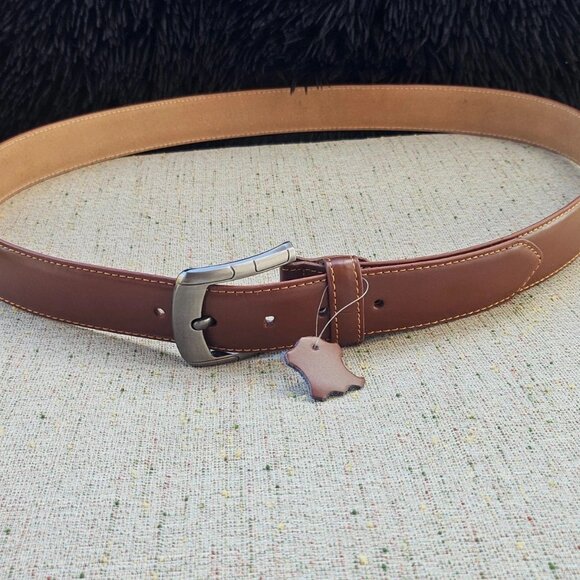 Handmade Men Waistband Genuine Leather Brown Pin Buckle Belt Size 42 inches NWT - Picture 4 of 10
